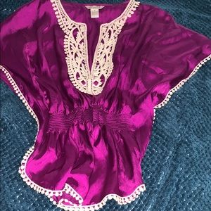 Magenta silk blouse